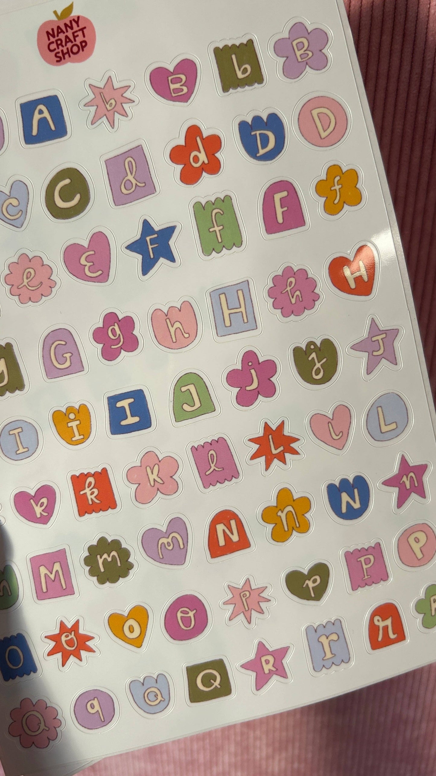 Planche de stickers - Alphabet Multicolore x2