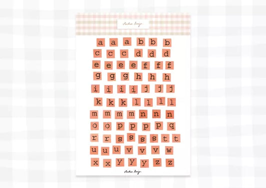 Planche de stickers - Tampons de lettres