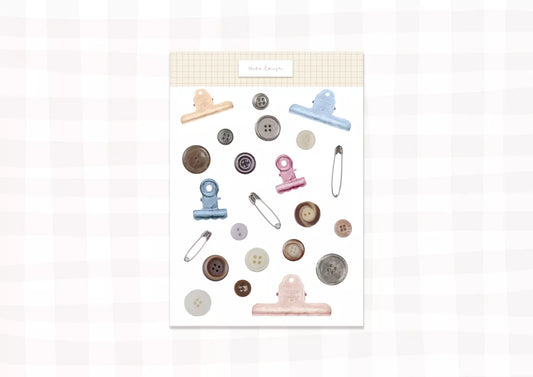 Planche de stickers - Boutons et pinces