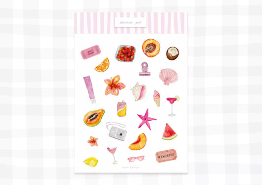 Planche de stickers - Summer girl