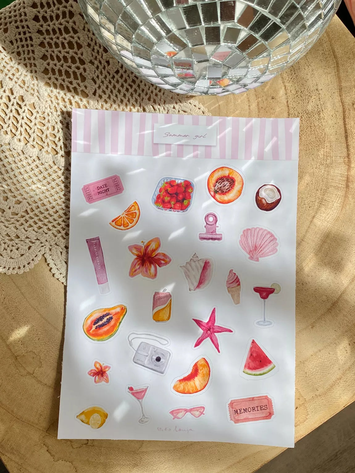 Planche de stickers - Summer girl