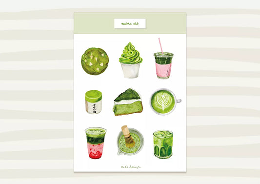 Planche de stickers - Matcha Lover
