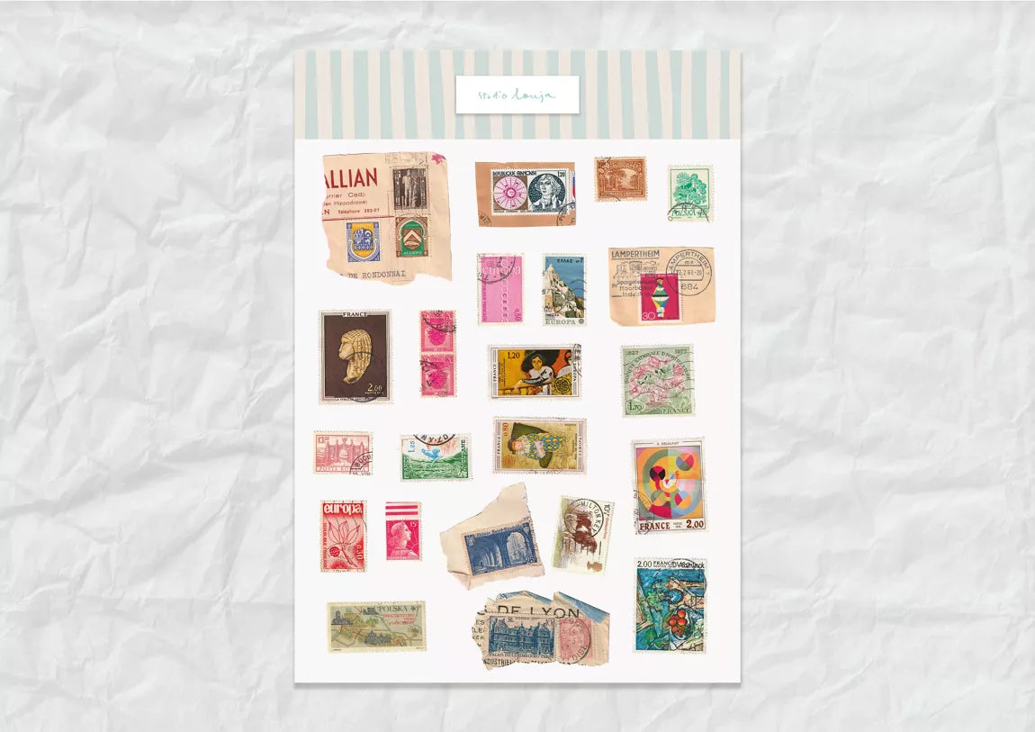 Planches de stickers - Timbres du monde