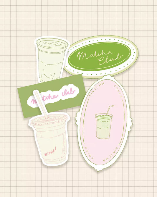 Lot de stickers - Matcha girl