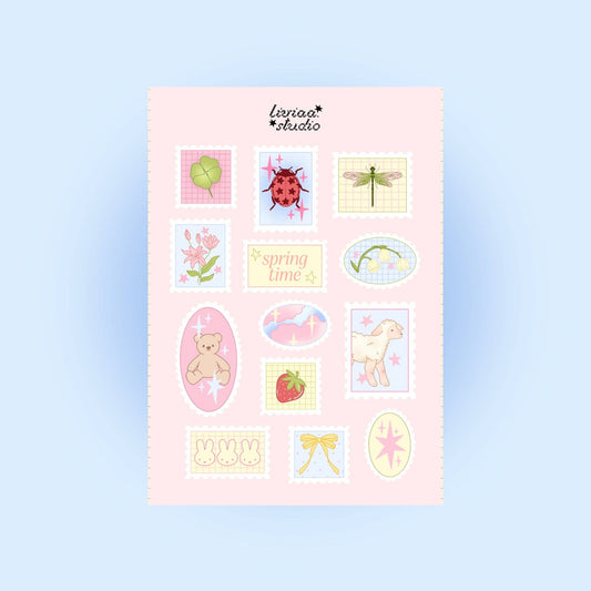 Planche de stickers - Timbres de printemps