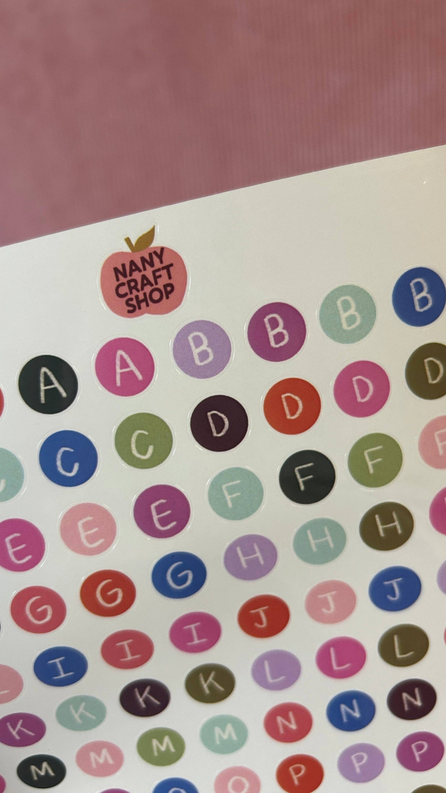 Planche de stickers - Alphabet boutons