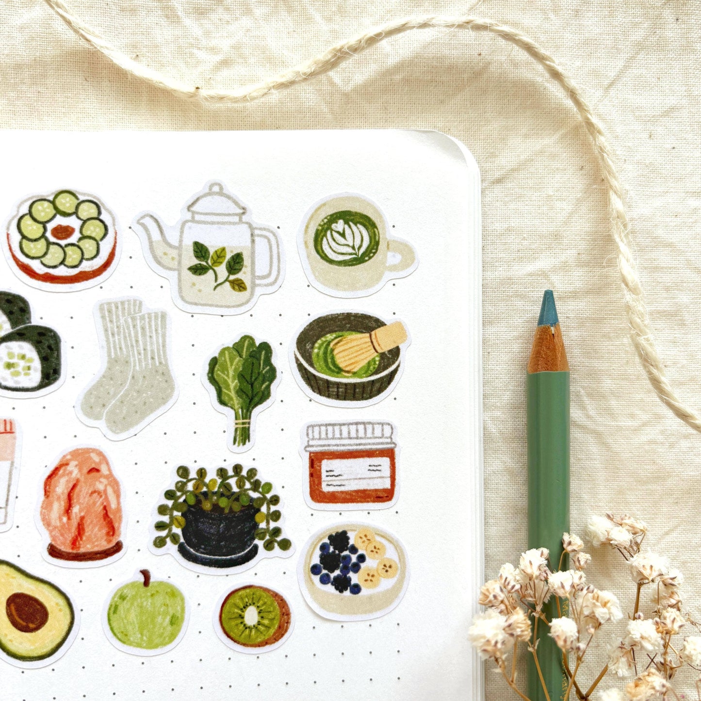 Planche de stickers - Vert frais