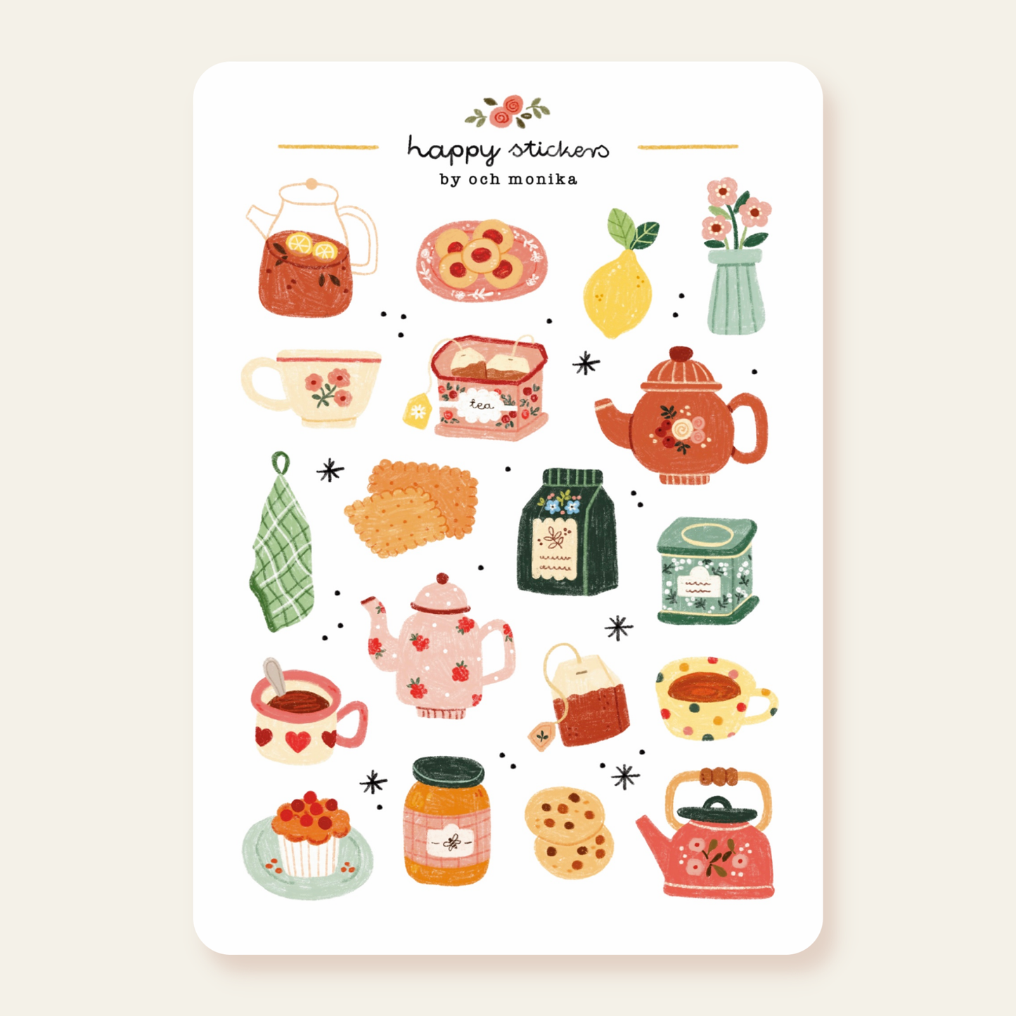 Planche de stickers - Tea Time