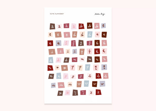 Planche de stickers - Cute alphabet
