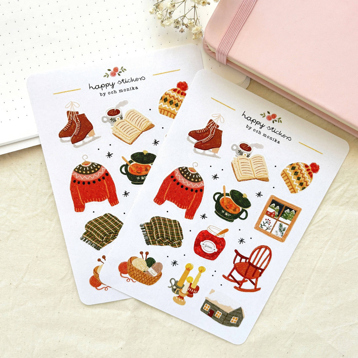 Planche de stickers - Hiver lent