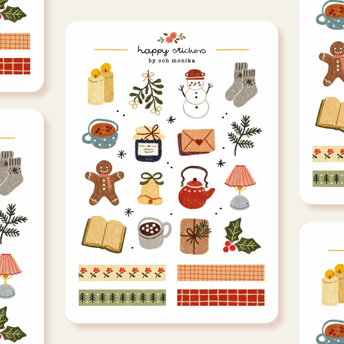 Planche de stickers - Ambiance cocooning de Noël