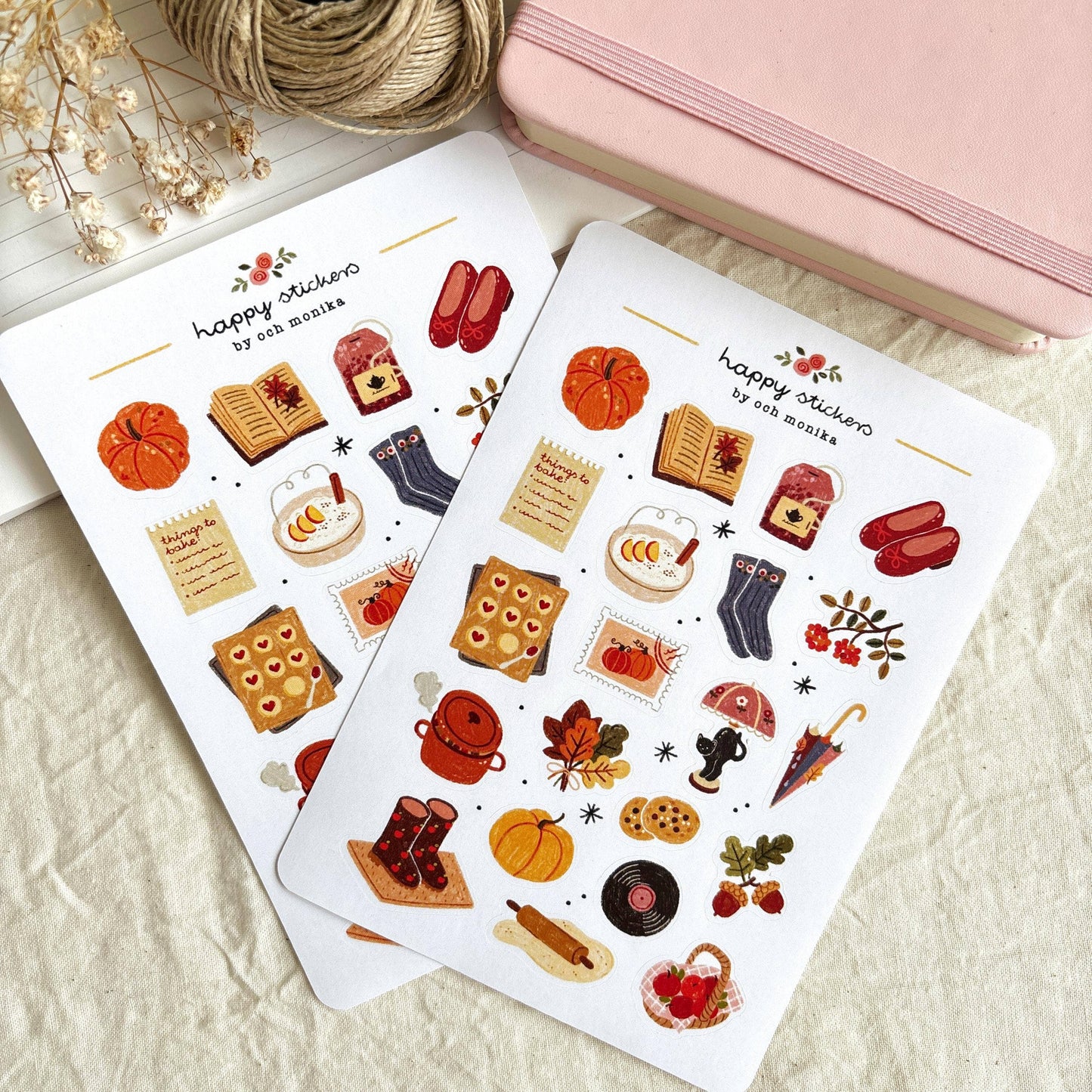 Planche de stickers - Bonjour automne