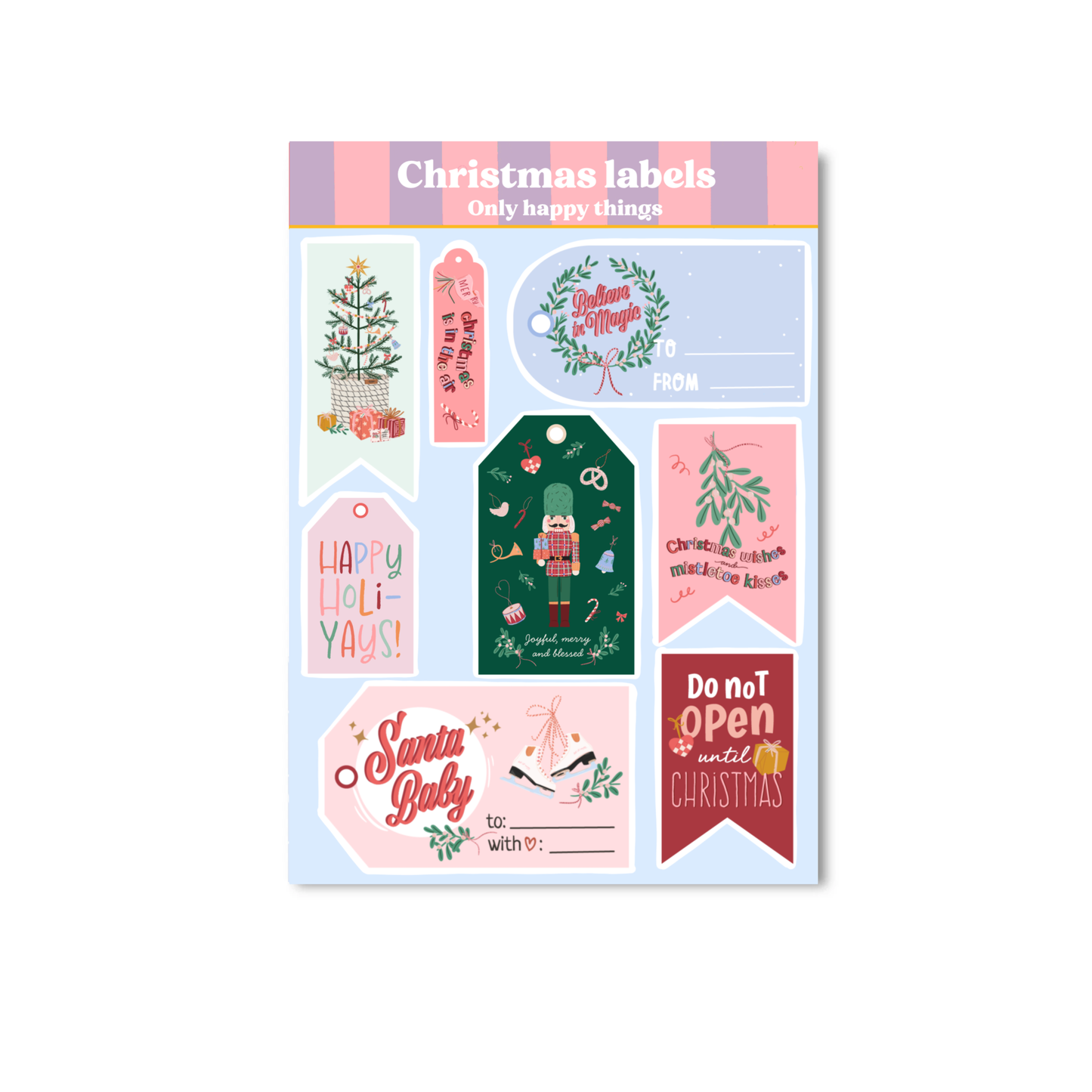 Planche de stickers - Étiquettes de Noël