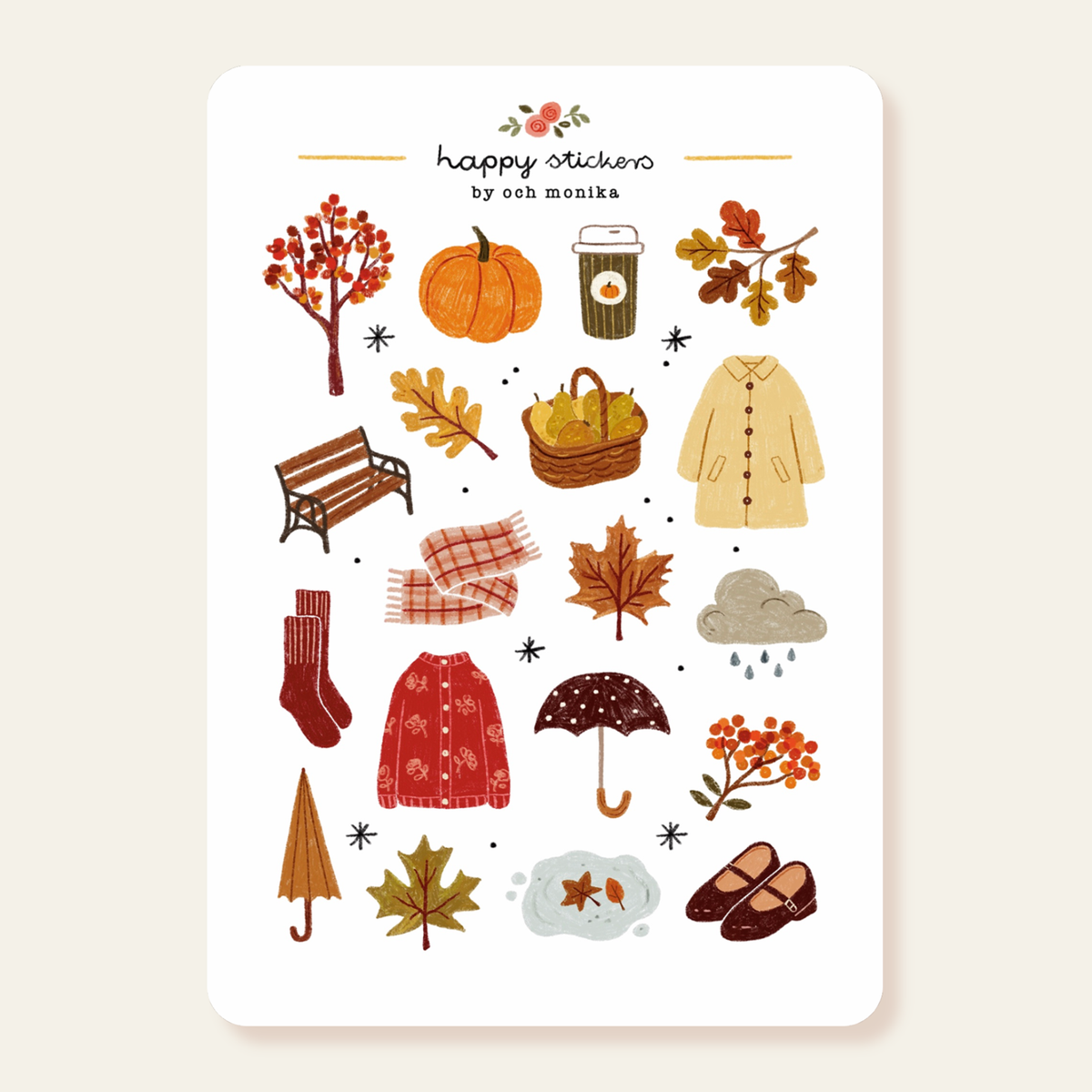 Planche de stickers - Balade d'automne
