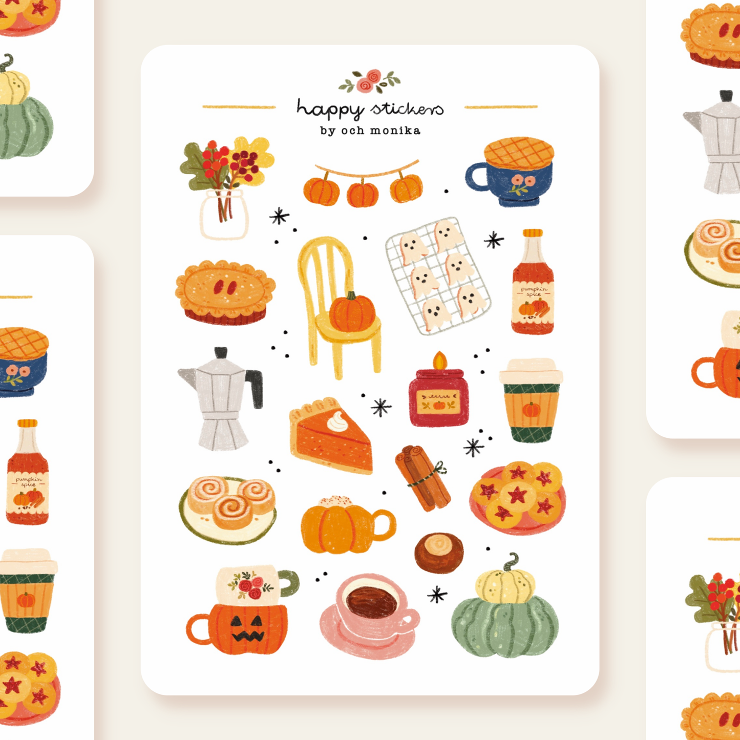 Planche de stickers - Fall Coffee