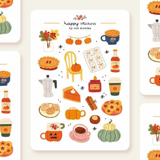 Planche de stickers - Fall Coffee