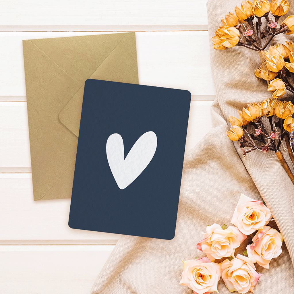 Carte postale - Cœur bleu