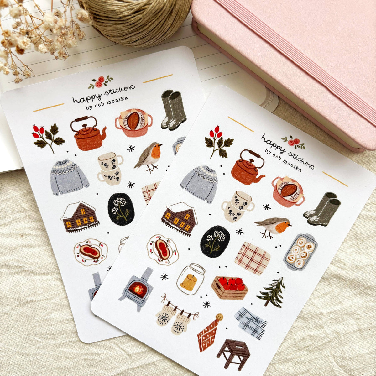 Planche de stickers - Hiver Doux