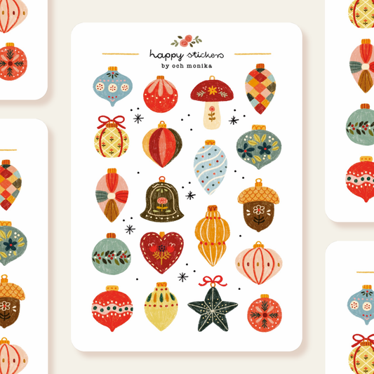 Planche de stickers - Boules de Noël