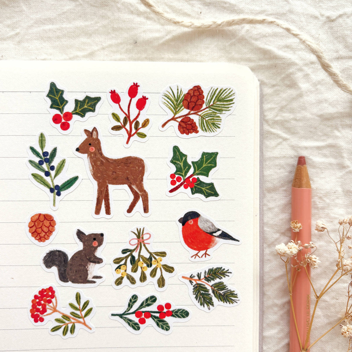 Planche de stickers - Nature hivernale