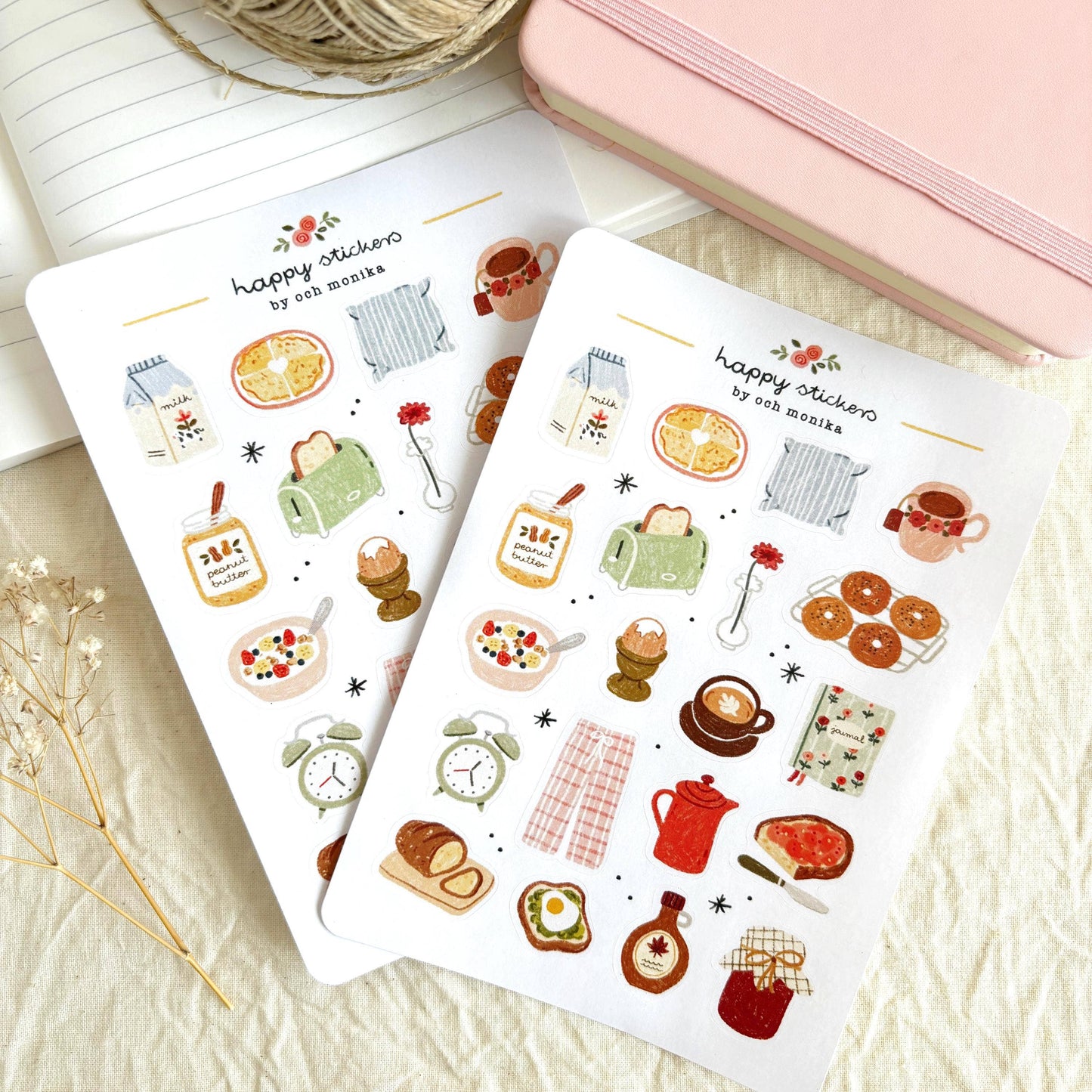 Planche de stickers - Bonjour
