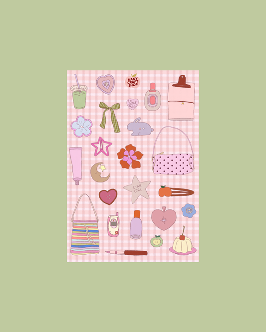 Planche de stickers - What's in my bag