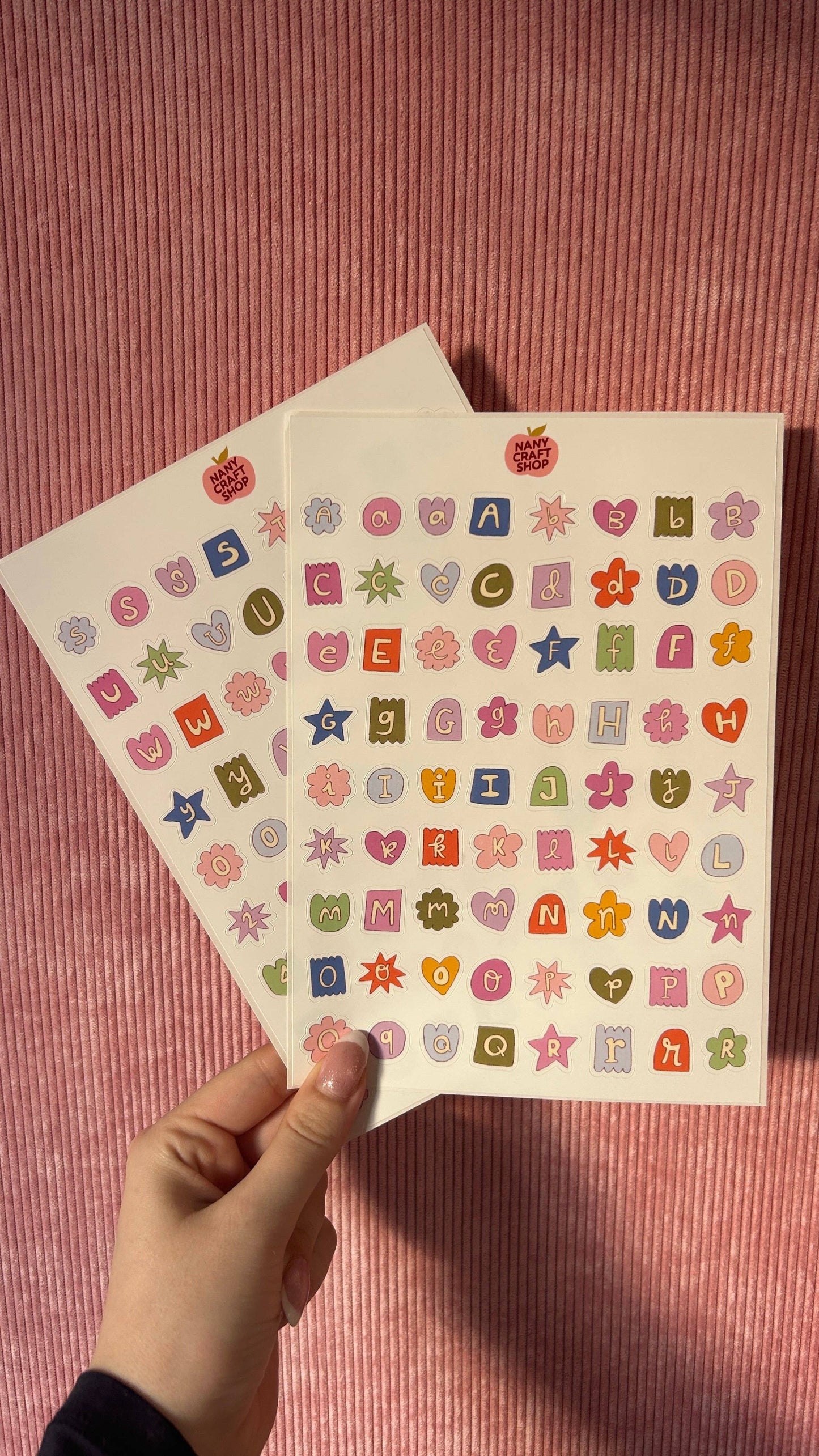 Planche de stickers - Alphabet Multicolore x2
