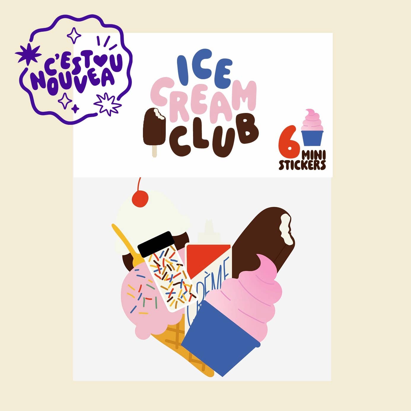 Lot de stickers - Ice Cream