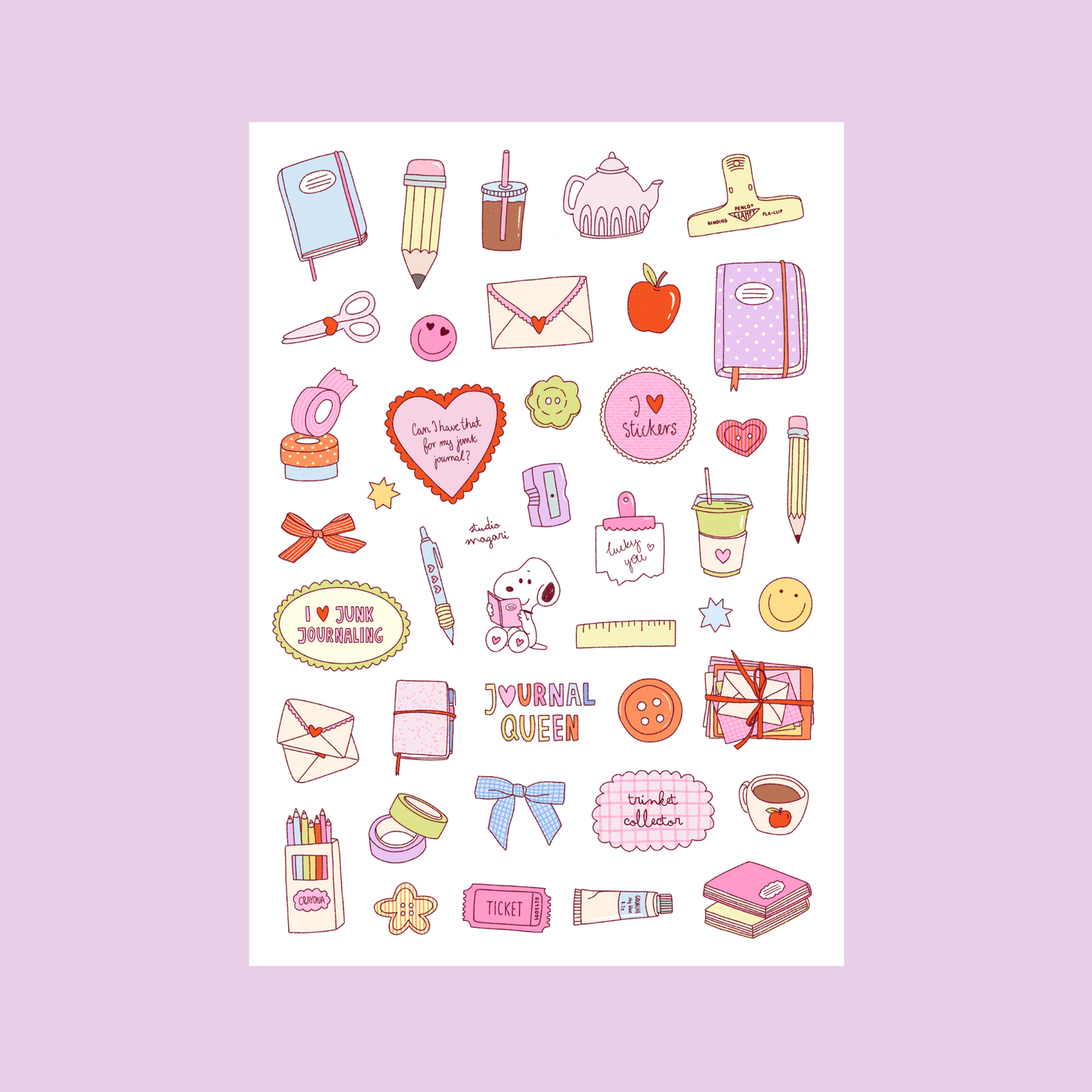 Planche de stickers - Journal Girl Club