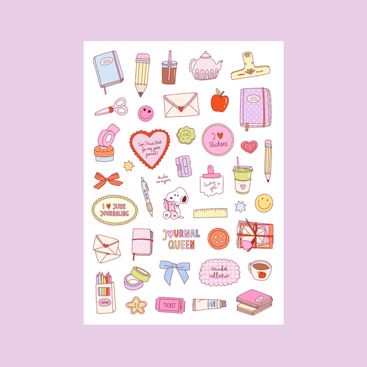 Planche de stickers - Journal Girl Club