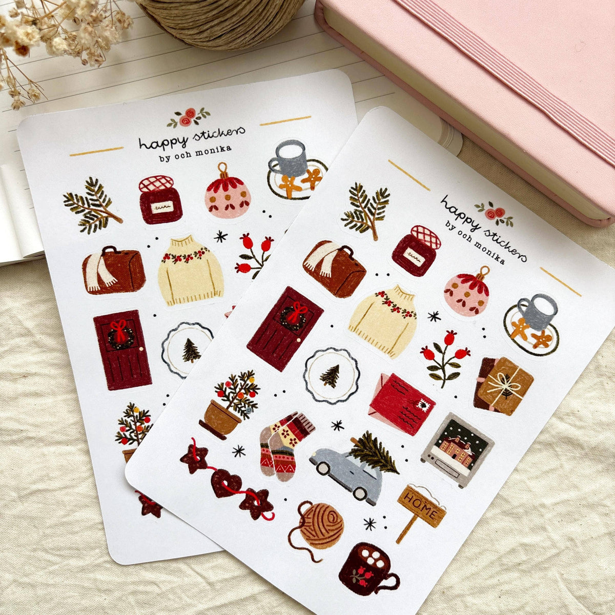 Planche de stickers - Retour à la maison pour Noël