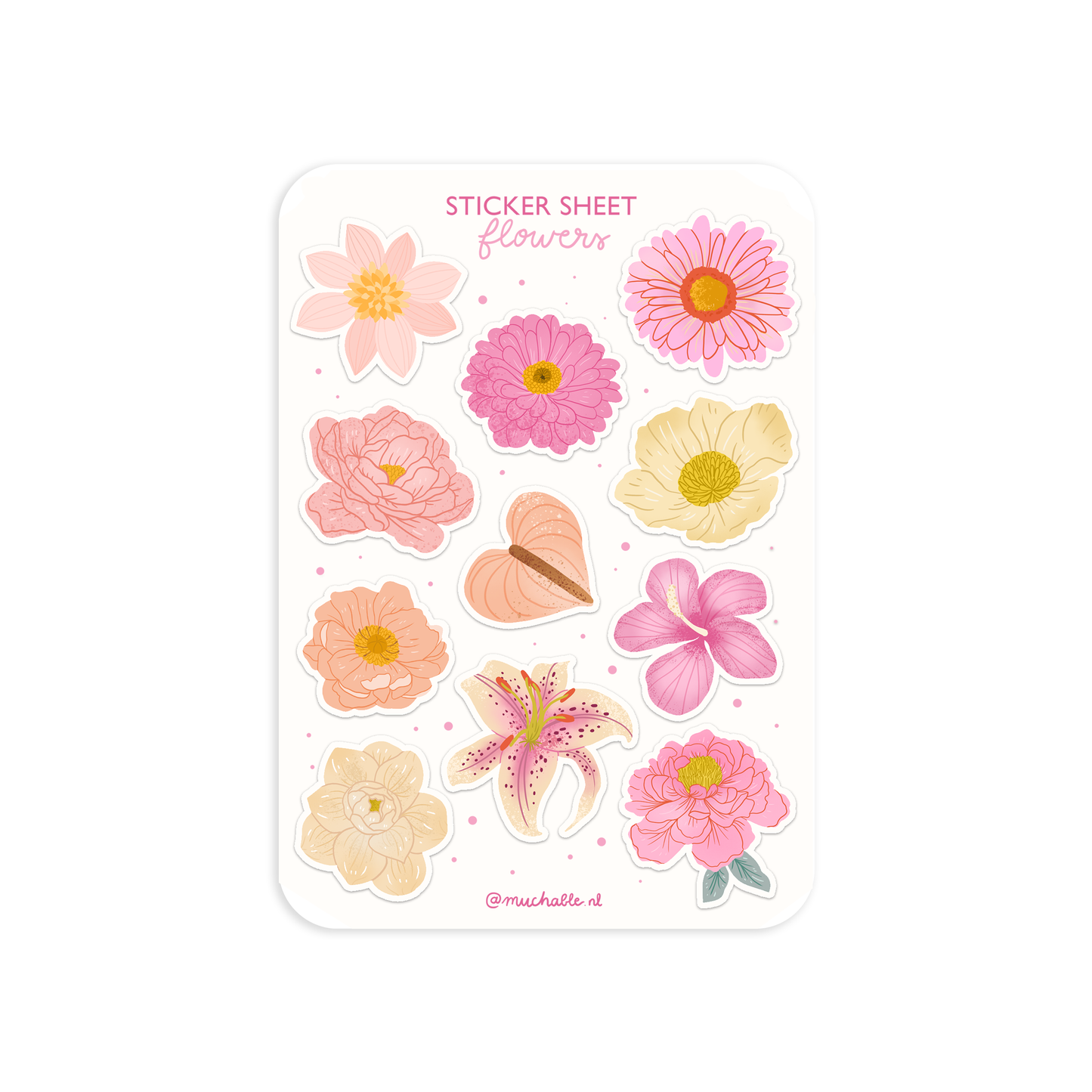 Planche de stickers - Fleurs girly