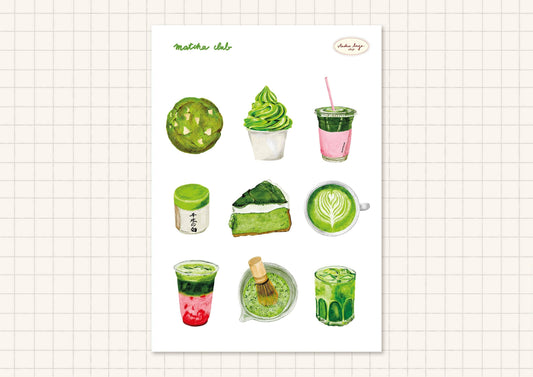 Planche de stickers - Matcha Lover