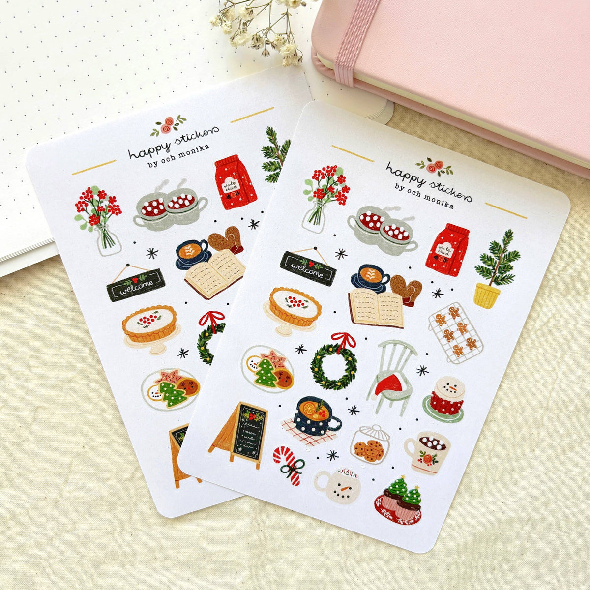 Planche de stickers - Café d'hiver
