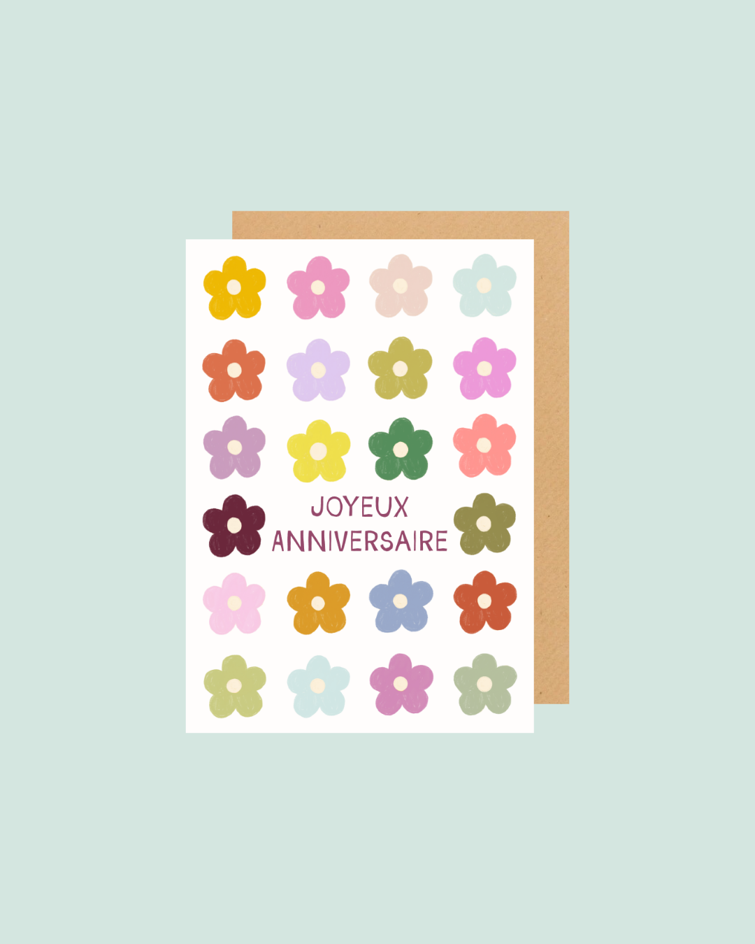 Carte de voeux - Anniversaire Fleurs