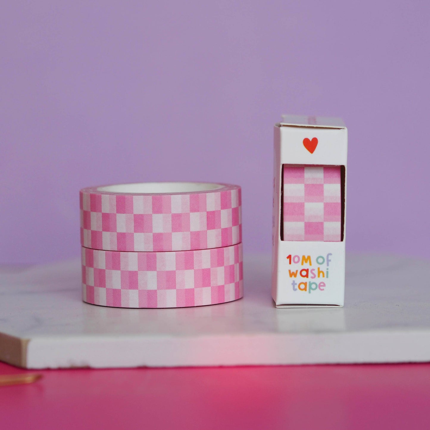 Washi Tape - Damier Rose Pâle