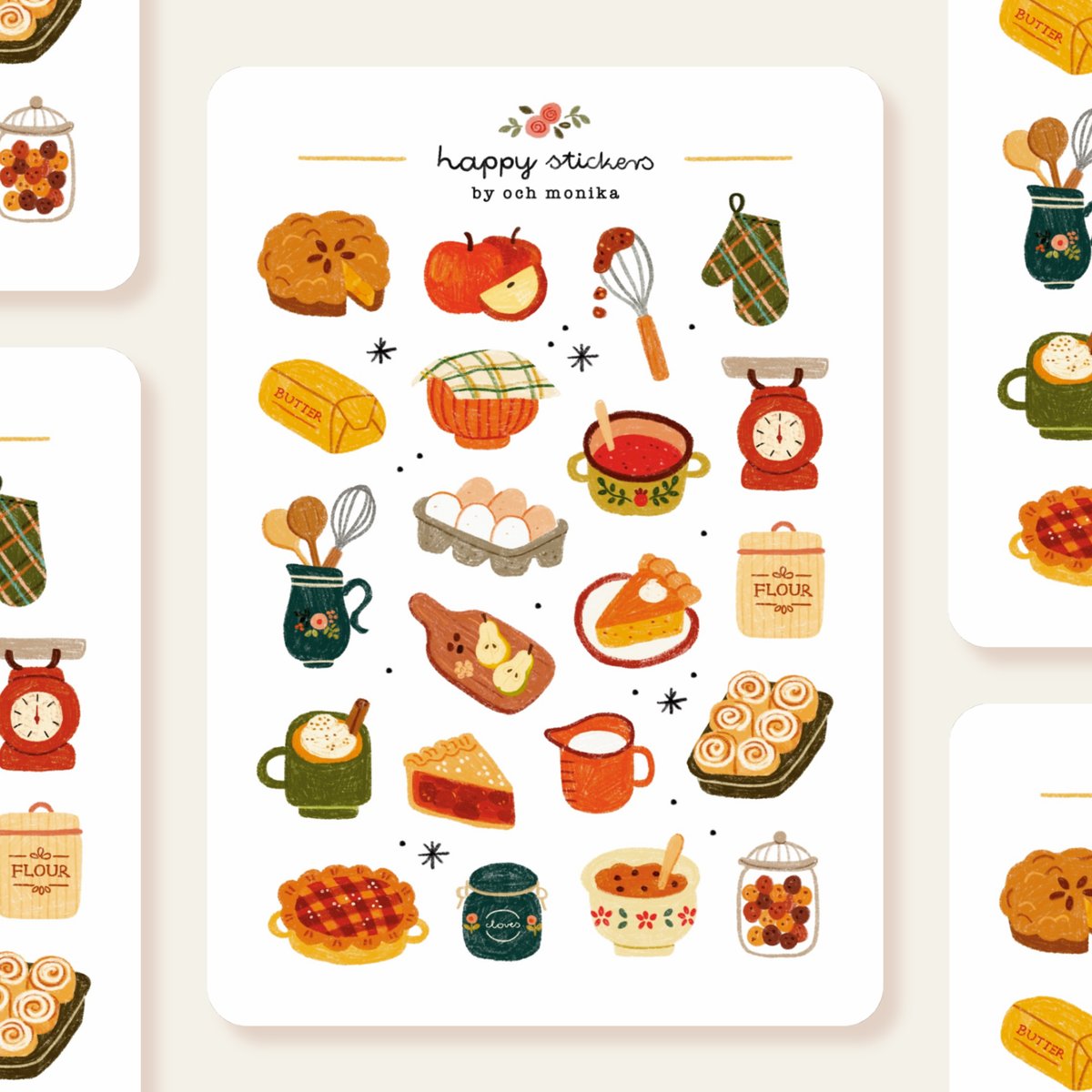 Planche de sticker - Pâtisserie d'automne