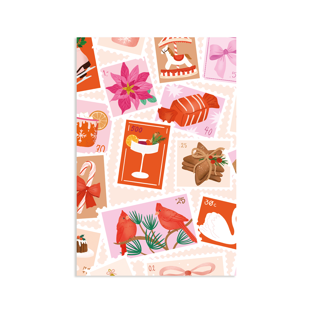 Mini-Carte - Timbres de Noël