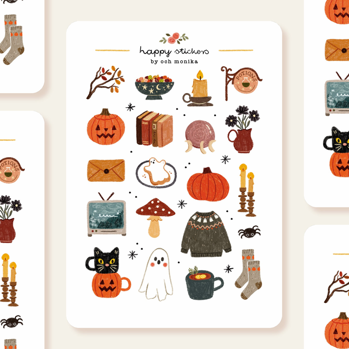 Planche de stickers - Halloween effrayant