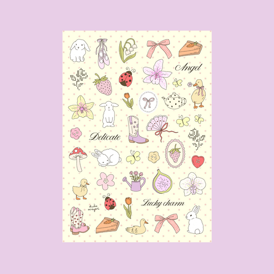 Planche de stickers - Printemps Délicat