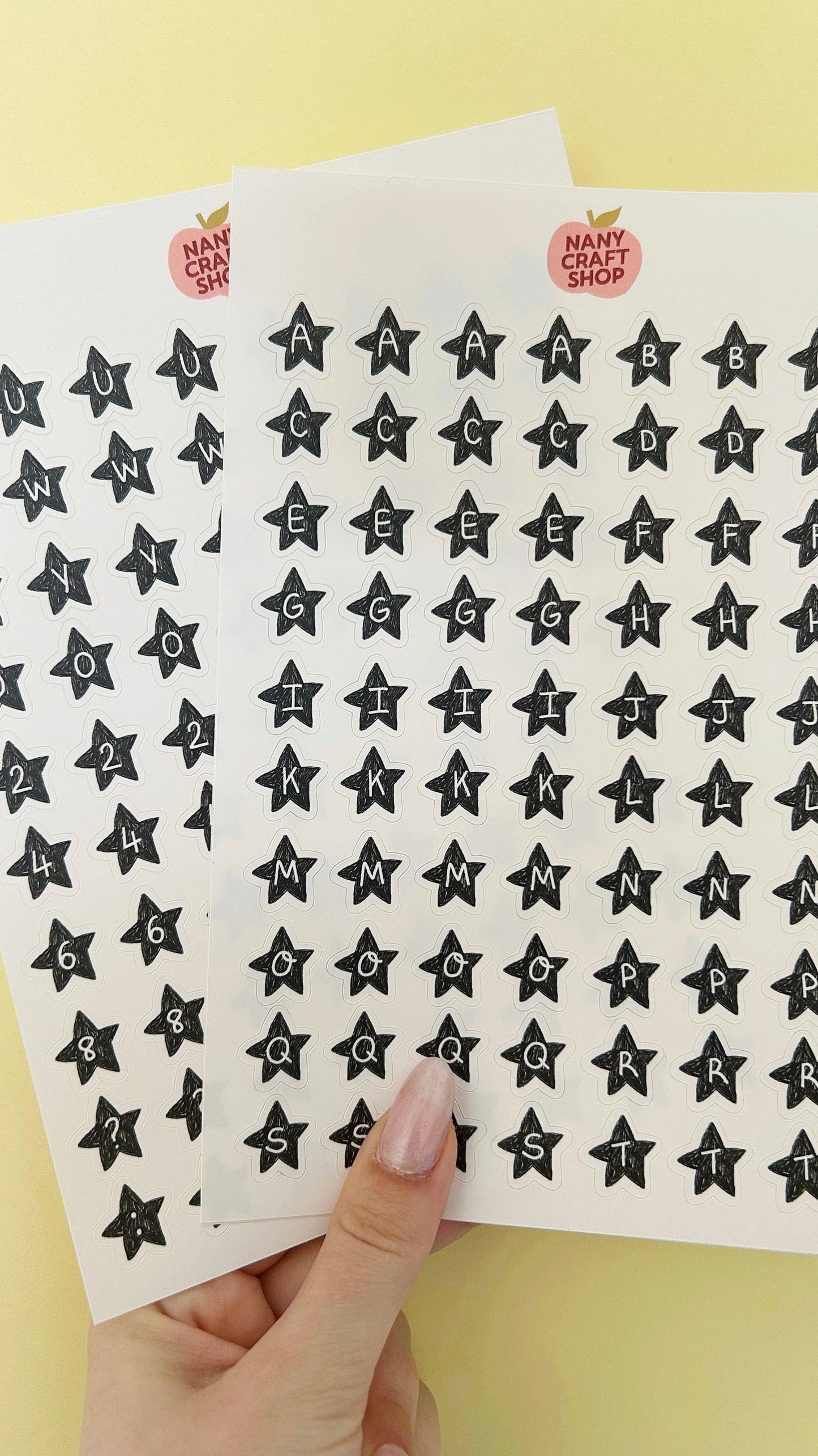 Planches de stickers -  Alphabet Étoiles