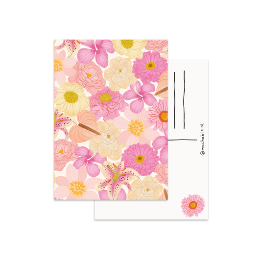 Carte postale - Fleurs Roses