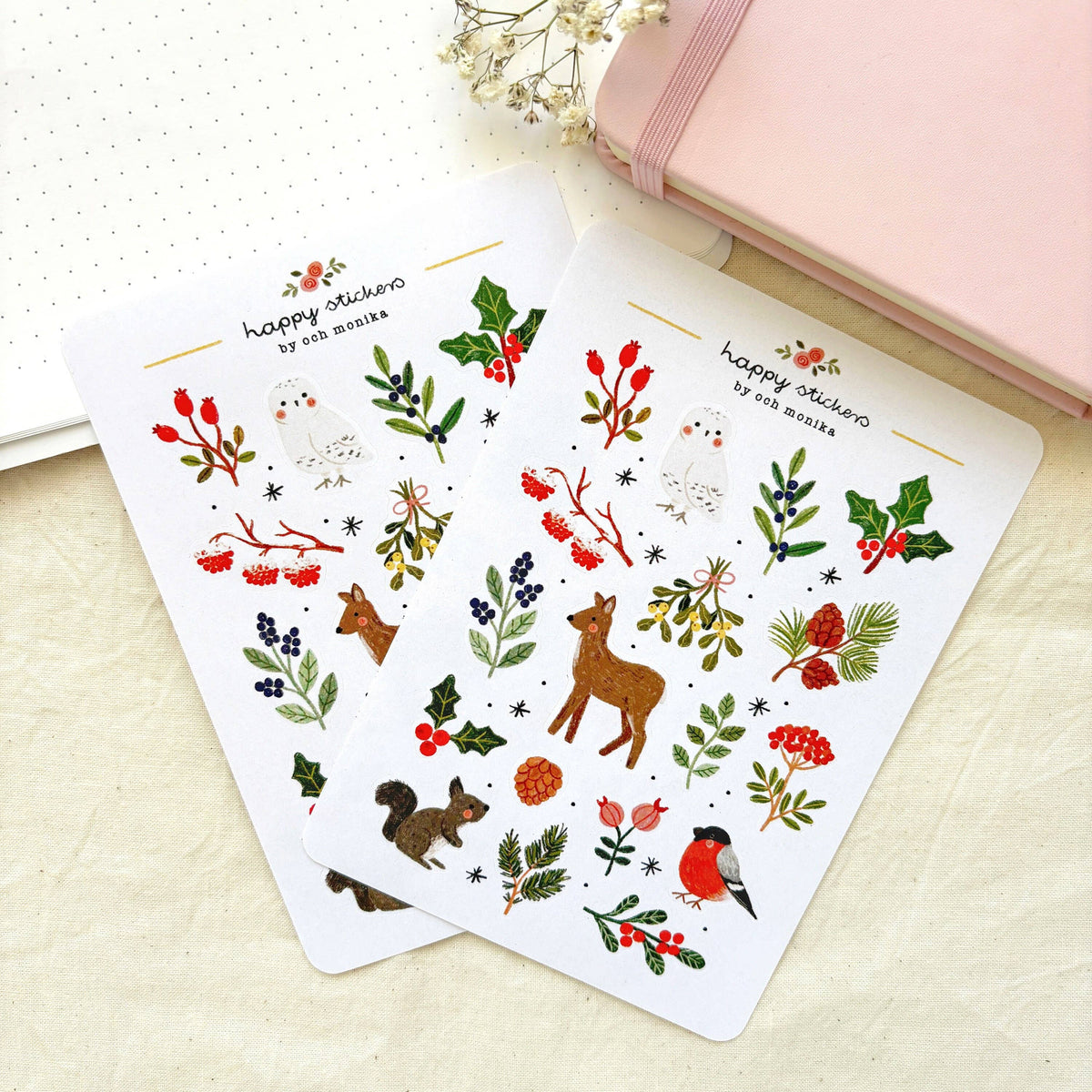 Planche de stickers - Nature hivernale