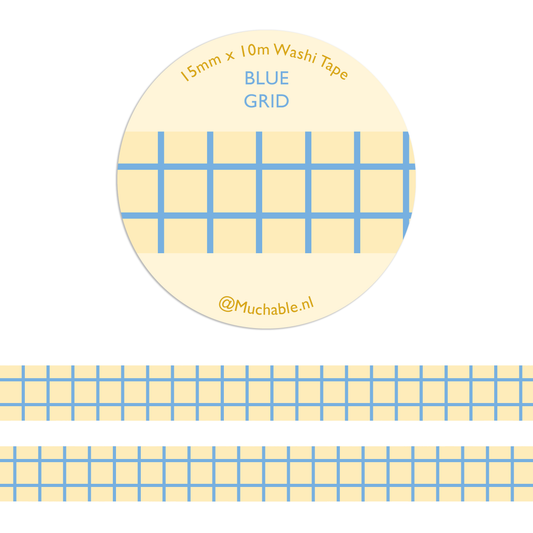 Washi Tape - Quadrillage Bleu