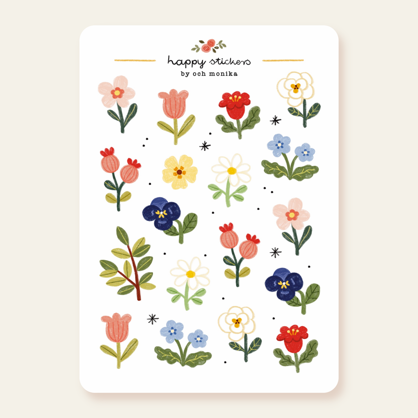 Planche de stickers - Floral