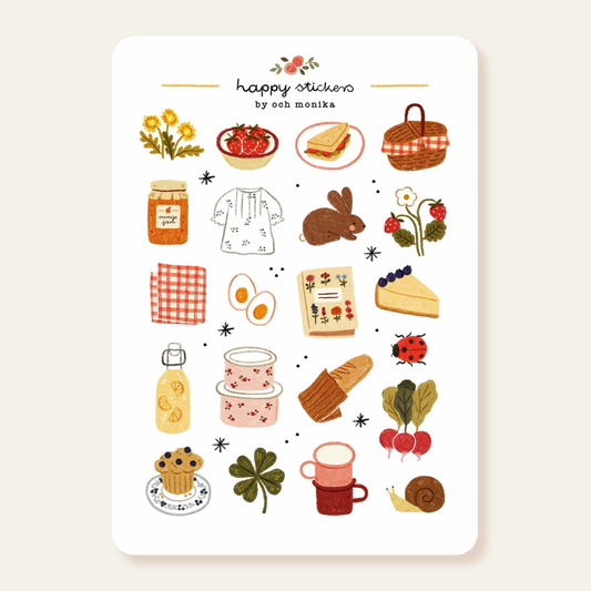 Planche de stickers - Pique-nique de printemps