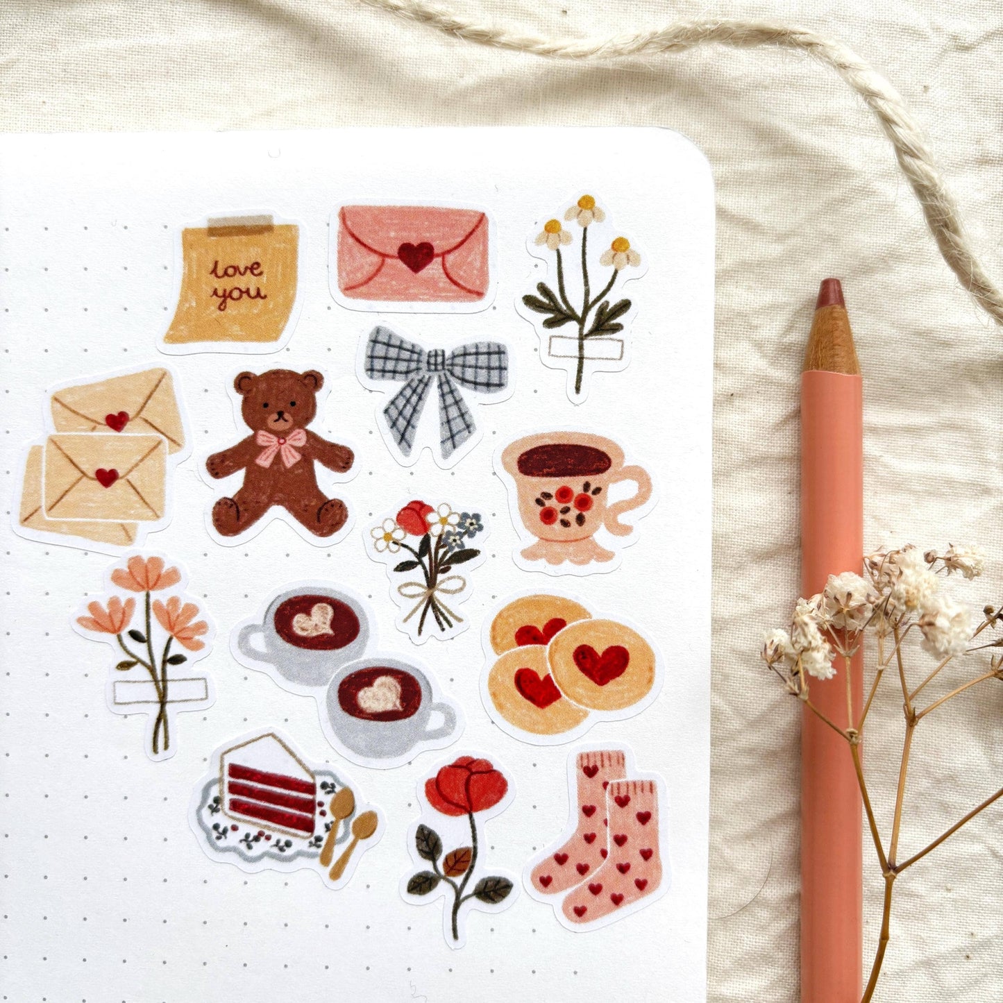 Planche de stickers - Sweet Love