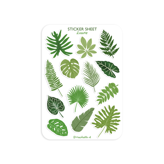 Planche de stickers - Feuilles vertes