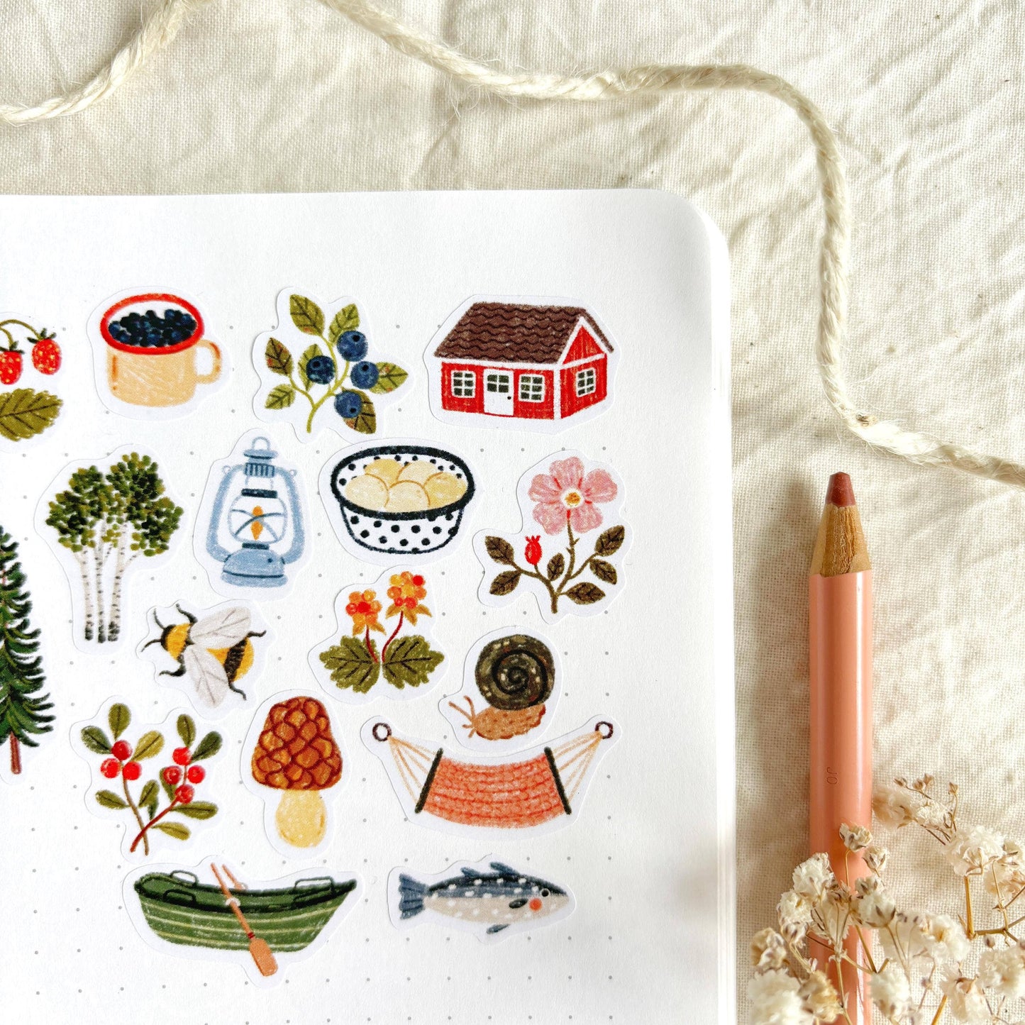 Planche de stickers - Cottage d'été