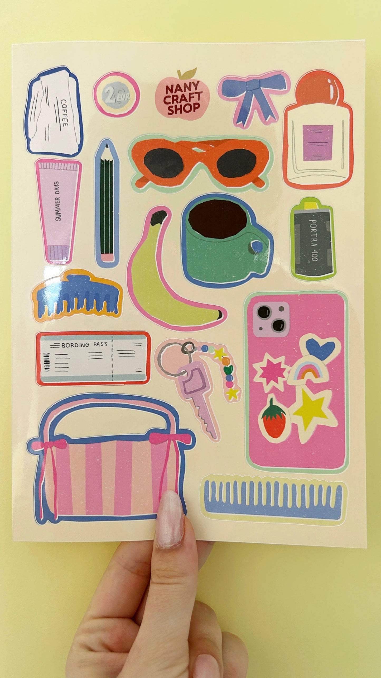 Planche de stickers - Sac à main